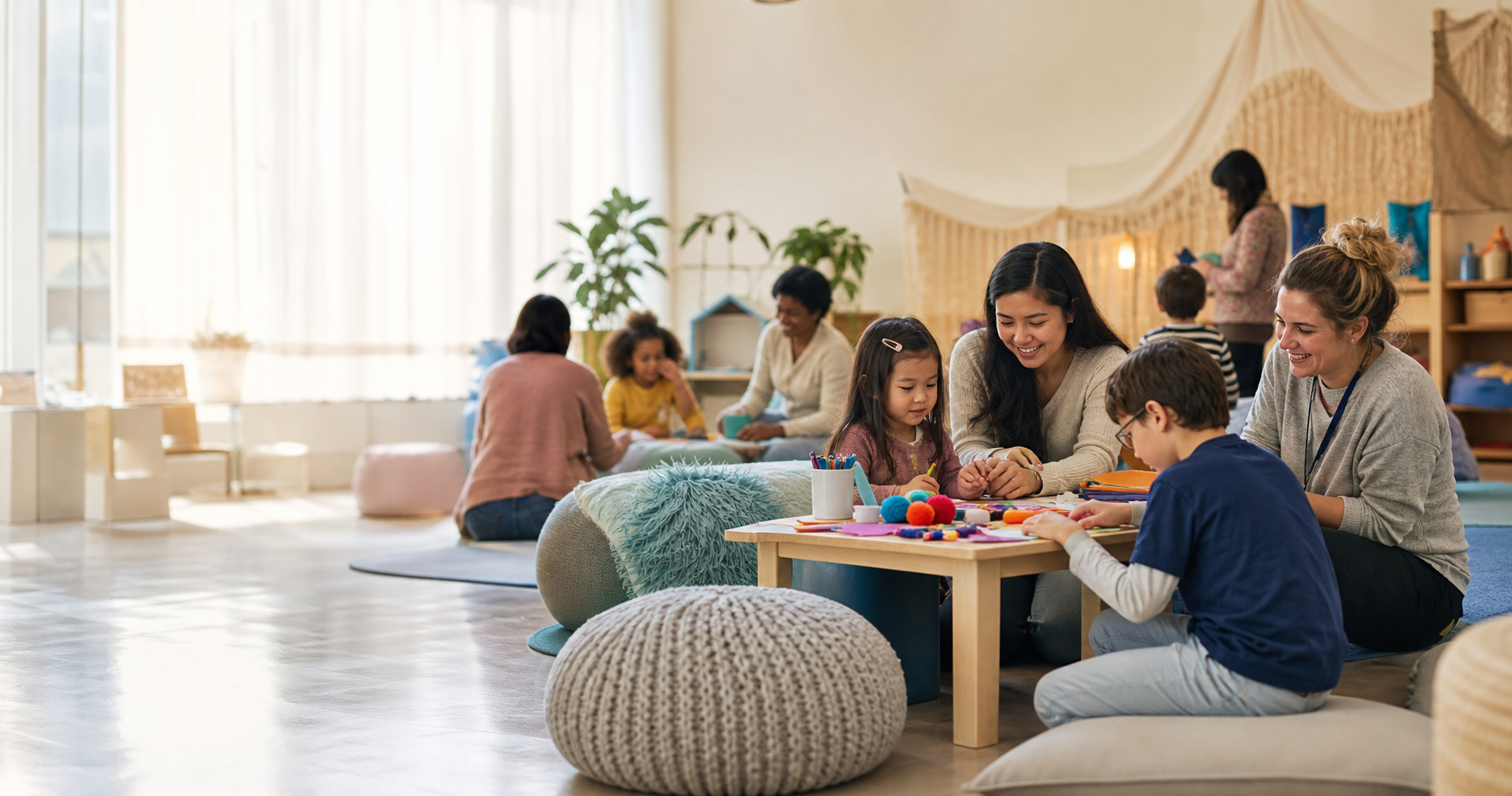 Families participating in sensory-friendly community activities